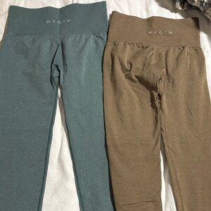 NVGTN  High-Waist Leggings - Teal and Brown